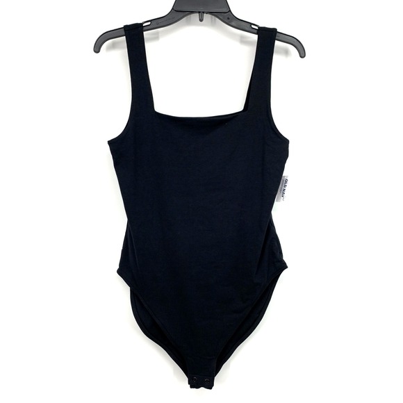 Old Navy Bodysuit Black Square Neck Sleeveless Tank NWT - Picture 3 of 11